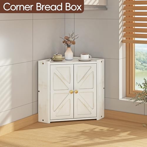 Farmhouse Breadbox Organizer (Antique White)