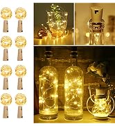 LE Wine Bottle Lights with Cork, 6.6ft 20 LED Battery Operated String Lights, Warm White Decorati...
