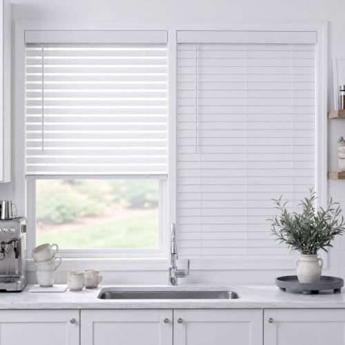 Room Darkening Waterproof Horizontal Window Blinds with Crown Valance