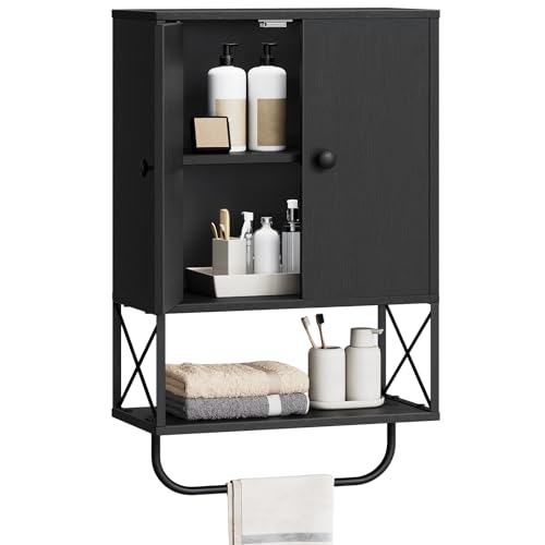 Farmhouse Medicine Cabinet with Towel Rack