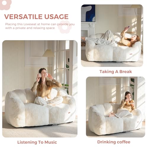 Faux Fur Reading Chair for Living Room Bedroom