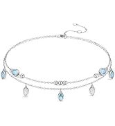 FANCIME Anklet Bracelets For Women, 925 Sterling Silver Evil Eye Layered Anklet Adjustable Beaded...