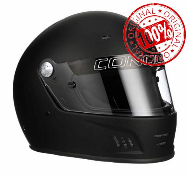 Conquer Snell SA2025 Approved Full Face Auto Racing Race Car Helmet - Adult | Men | Women | Youth - ( Black / White / Silver )