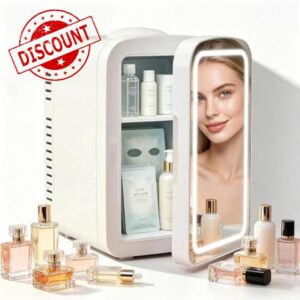 Lispin 4L Mini Skincare Refrigerator with Dimmable LED Mirror