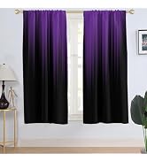 AAtter Red and Black Ombre Gothic Curtains, Dark Aesthetic Gradient Window Drapes for Bedroom, Co...