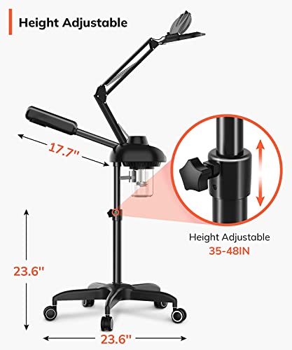 Hot Ozone Face Steamer for Facial with 5X Magnifying Lamp