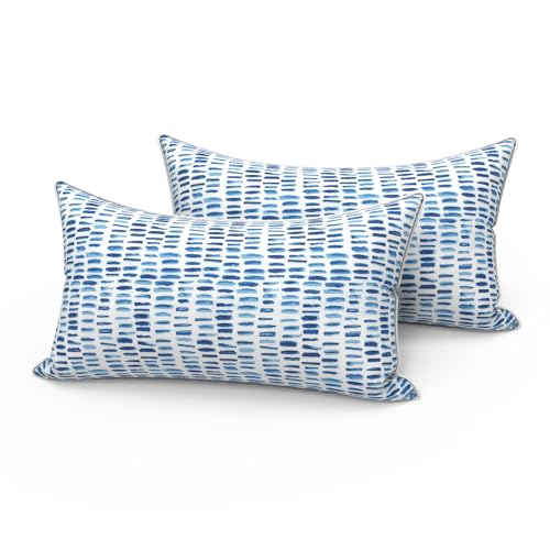12"x20" Fade Resistant Patio Lumbar Pillows with Inserts for Home Coach Sofa Use