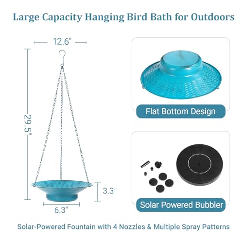 Hanging Birdbath Bubbler for Outdoors Backyard Patio Garden Decor