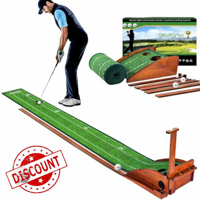 GimYaa Golf Putting mat Green Indoor and Outdoor with Auto Ball Return