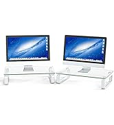 2 Pack Computer Monitor Stand Riser Multi Media Desktop Stand for Flat Screen LCD LED TV, Laptop/...