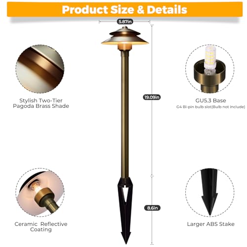Waterproof Antique Bronze Walkway Light Without G4 Bulb