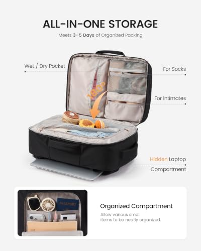 Multi-Pocket TSA Personal Item Bag fits 17 Inch Laptop