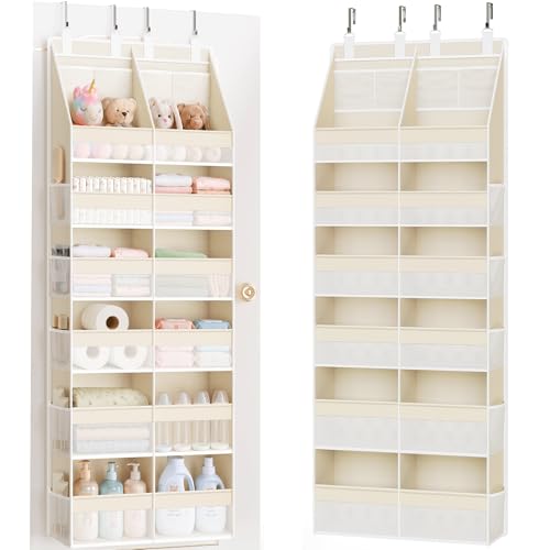 Extra Large 12 Compartments Closet Hanging Storage with 14 Mesh Pockets