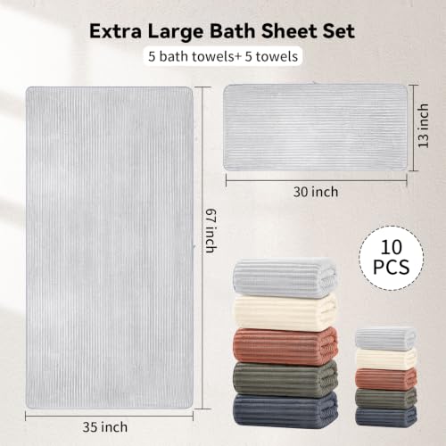 Absorbent Bathroom Towels for Home Spa (Light color)