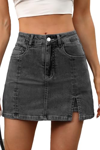 ELLEVEN Women’s Side Slit Denim Skort