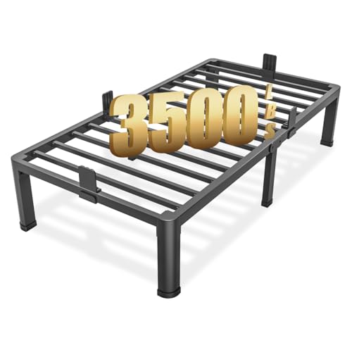 14 Inch High 3500 lbs Heavy Duty Metal Platform Bed Frame Twin Size