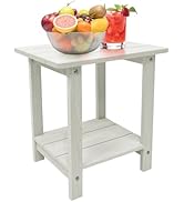 juserox Outdoor Side Table, Weather Resistant Double Adirondack Side Table, Outdoor Indoor End Ta...