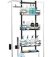 Consumest 3-Tier Hanging Shower Caddy Over the Door, Large Capacity Hanging Shower Organizer With...