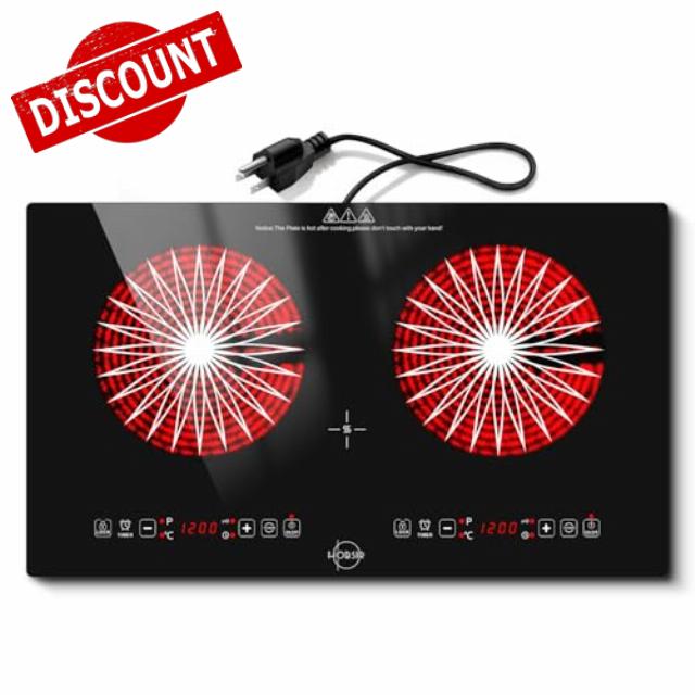 Hobsir 2 Burner Electric Cooktop 110V with Plug