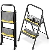 Urackify 4 Step Ladder, Heavy-Duty Pass 800lb Capacity Test, Wide Anti-Slip Steps & Secure Handra...