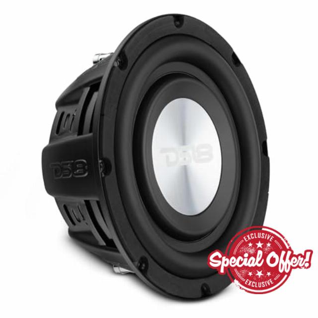 DS18 PSW10.2D Shallow Mount Subwoofer (8" Dual 4 Ohm)