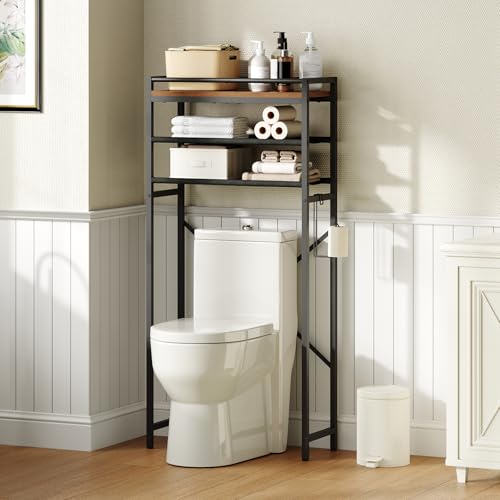 3-Tier Bathroom Organizer Shelf with Toilet Paper Holder