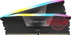 CORSAIR Vengeance RGB DDR5 RAM 32GB (2x16GB) Up to 6000MHz CL36-44-44-96 1.35V Intel XMP 3.0 Computer Memory – Black (CMH32GX5M2E6000C36)