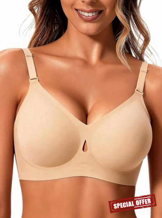 Jelly Wireless Bras for Women Sexy Comfortable Bra Bralettes V Neck No Underwire Bras Push Up Everyday Seamless Bra S XXL
