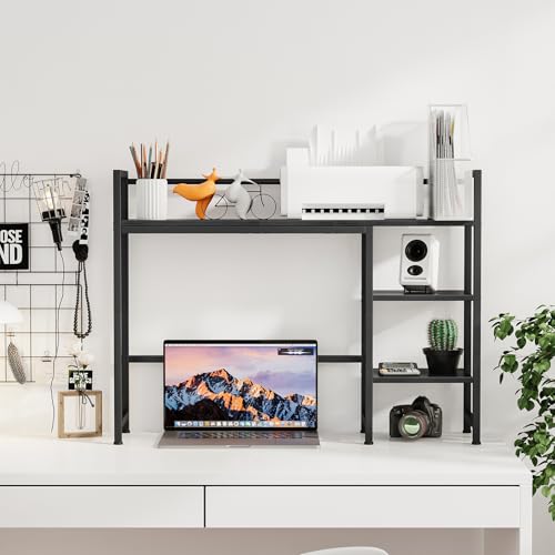 Wood Desktop Bookshelf Storage Rack for Home Office Dorm