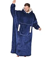 yescool Wearable Blanket Hoodie, Flannel Sherpa Fleece Blanket Sweatshirt for Adults Women Men,On...