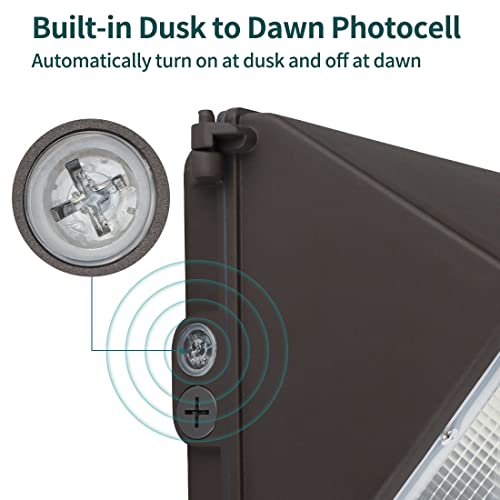 60W 7800lm 5000K 100-277V IP65 Waterproof Outdoor Wall Light Fixture