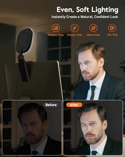 Monitor & Desk – Eye-Caring Diffused LED Computer Light with Screen-Safe Clip