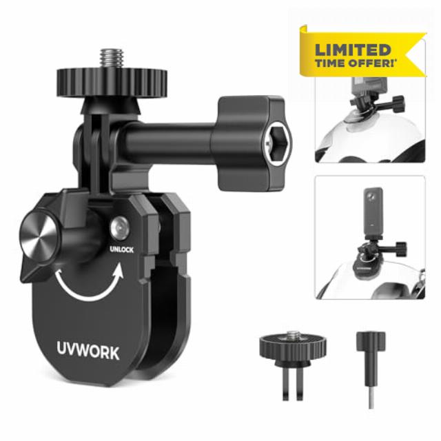 Motorcycle Windshield Clip for GoPro Hero13/12/11/10/9 Black