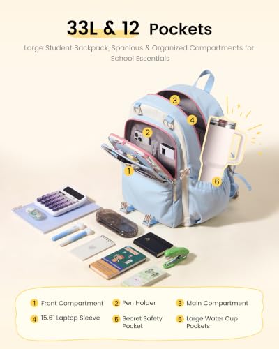 Large Capacity Backpack Fits 15.6 Inch Laptop
