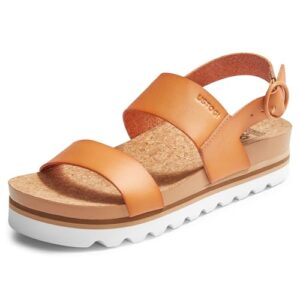 Women's Platform Sandals Arch Support Beach Slides for Woman Orthotic Summer Causal Cork Footbed Adjustable Buckle Elastic Band Cushion Cute Flatform sandalias de muje