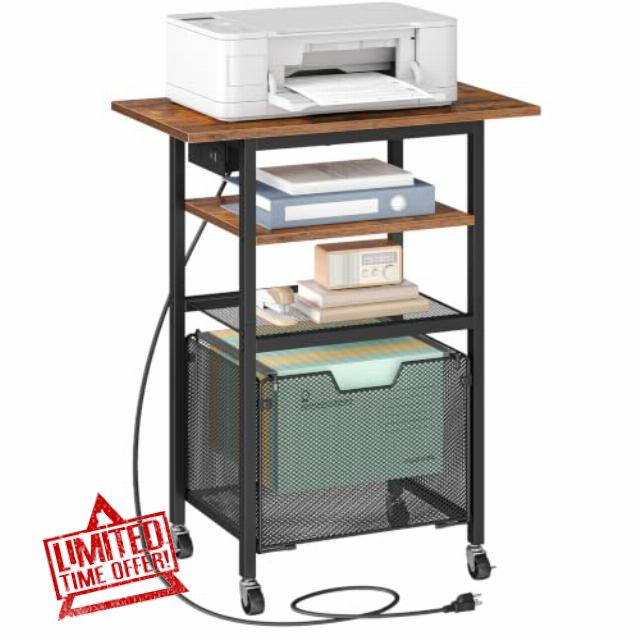 HOOBRO Printer Stand with Hanging File Drawer