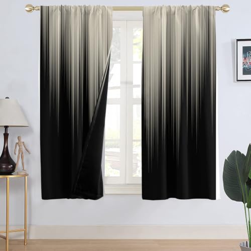 Rod Pocket 42" W x 63" L | Dark Grey Ombre