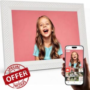 Frameo Digital Picture Frame 10.1" Digital Calendar 2-in-1|WiFi Smart Photo Frame16GB with 1280x800 HD Touchscreen|Sync Family Calendars Planner|Share Photos/Videos from Phone|Gifts for Mom Parents