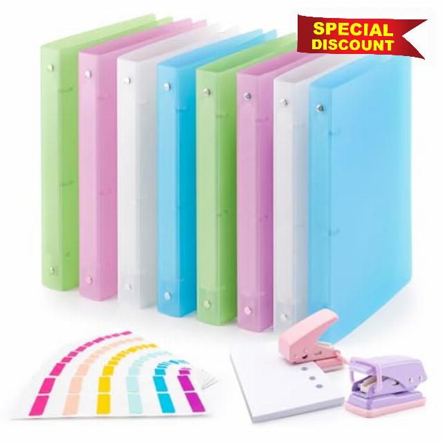 1 Inch Binders 3 Ring - 8 Pack