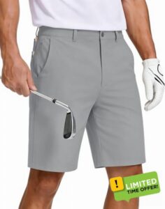 JWM Mens Golf Shorts 8"/11" Inseam with Zip Pocket Flat Front Dress Short | Stretch Lightweight Quick Dry Hybrid Casual Work Hiking Fishing Performance Comfy Chino Shorts for Men Summer with Drawstring