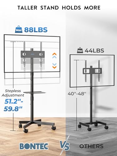Rolling TV Stand with Locking Wheels