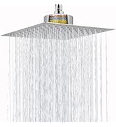 Nuodan 12" Rain Shower Head with 11" Extension Arm, Adjustable Height and Angle Rectangular High ...