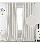 FantasDecor Curtains 84 Inch Length 2 Panels Tab Top for Living Room Bedrrom Light Filtering Line...