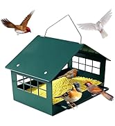 Metal Bird House for Outside - Large Antique Bronze Castle-Shaped Birdhouse with 7 Isolated Rooms...