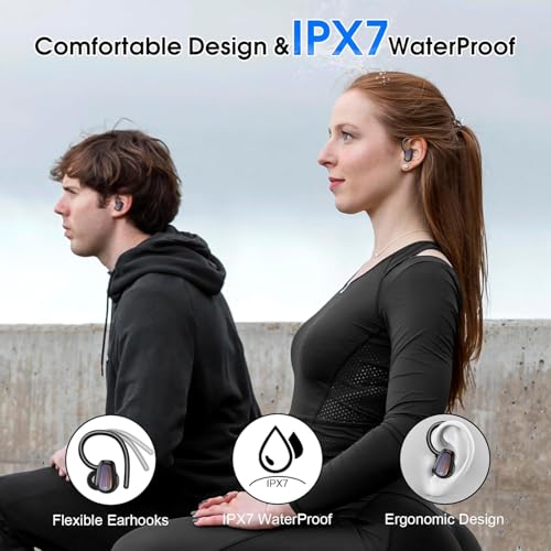 IPX7 Waterproof Over the Ear Buds for Gym/Running/Workou
