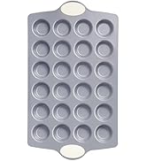 BRONYPRO Ceramic Muffin Pan, 12-Cup and 24-Cup Nonstick Aluminized Steel Mini Cupcake Pans, Healt...