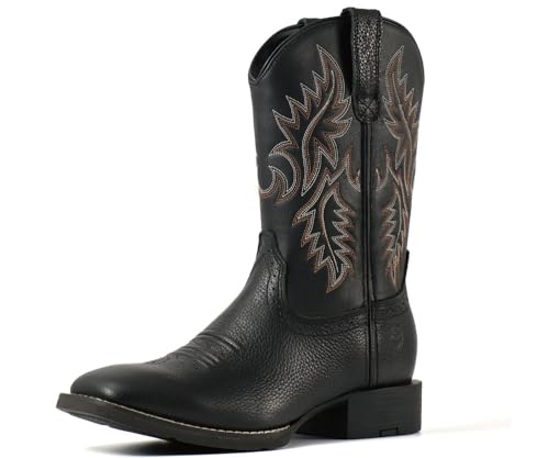 SUREWAY Cowboy Boots For Men - Mens Square Toe Western Boot