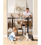 Babelio Baby Gate for Stairs, Kitchen & Doorways, 26-43" W 28" H No Bottom Bar| Easy Installation...