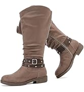 Luoika Women's Extra Wide Calf Knee High Boots, Wide Width Slouchy Knee-High Boots.