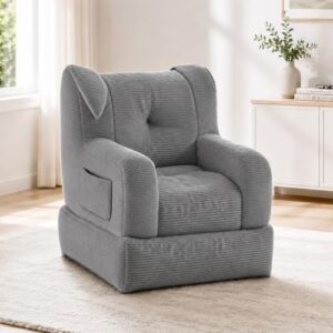2-in-1 Foldable Floor Sofa Lounger with Backrest & Armrests